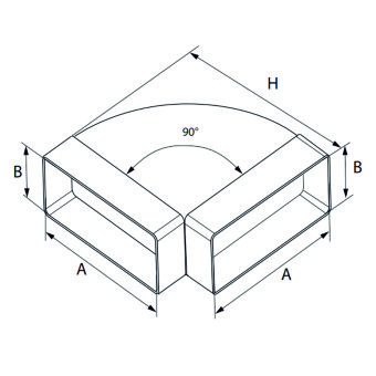  Колено соединительное горизонтальное 90° 55х110