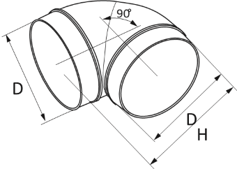 Колено соединительное круглое 90° Ø100