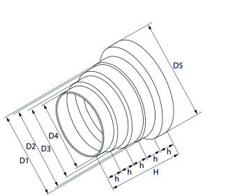 Переходник круглых систем Ø80/Ø100/Ø120/Ø125/Ø150