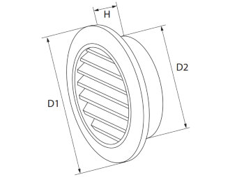 Вентиляционная решетка белая дверная D=58 мм (комплект 2шт.)