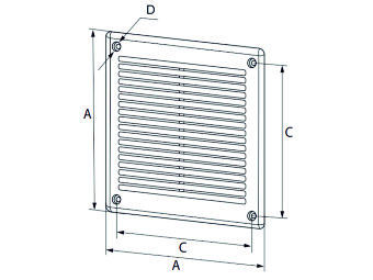 Вентиляционная решетка белая 250х250 мм